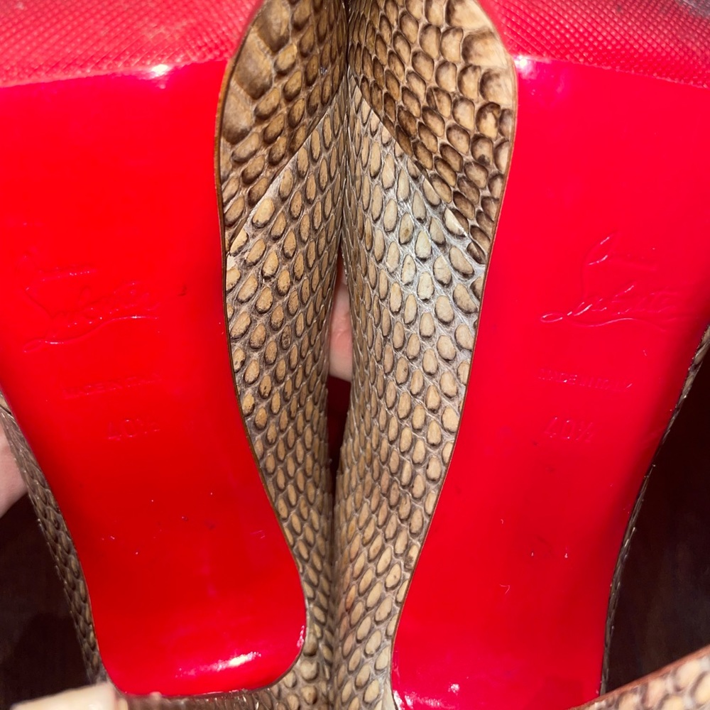 Christian Louboutin Size 40 1/2 Python Platforms - image 4